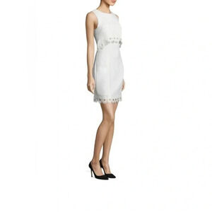 Shoshanna | NEW Popover white optic shift dress Scalloped‎ Lace women’s size 12